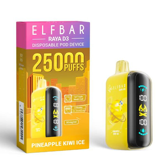 ELFBAR RAYA D3 VAPE 25000 PUFFS PINEAPPLE KIWI ICE