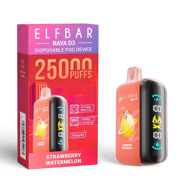 ELFBAR RAYA D3 DISPOSABLE VAPE 25000 PUFFS STRAWBERRY WATERMELON