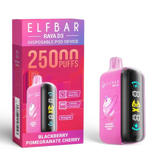 ELFBAR RAYA D3 DISPOSABLE VAPE 25000 PUFFS - BLACKBERRY POMEGRANATE CHERRY - VapeBro