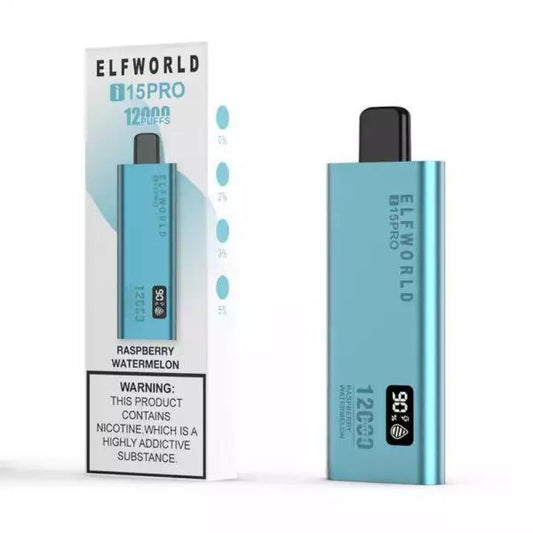 ELFWORLD i15Pro DISPOSABLE VAPE 12000 PUFFS - RASPBERRY WATERMELON - VapeBro