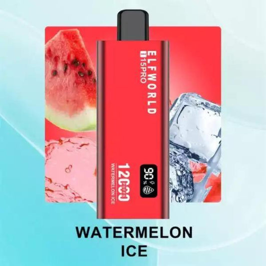 ELFWORLD i15Pro DISPOSABLE VAPE 12000 PUFFS - WATERMELON ICE - VapeBro