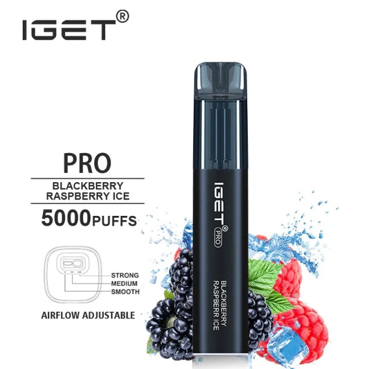 IGET PRO Disposable Vape 5000 Puffs Blackberry Raspberry Ice