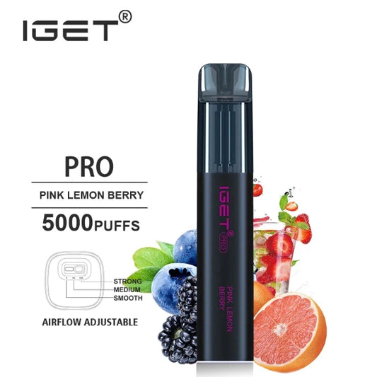 IGET PRO Disposable Vape 5000 Puffs Pink Lemon Berry